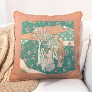 Vintage Renaissance Artwork Canvas Throw Pillow With Hidden Zipper Closure Decor